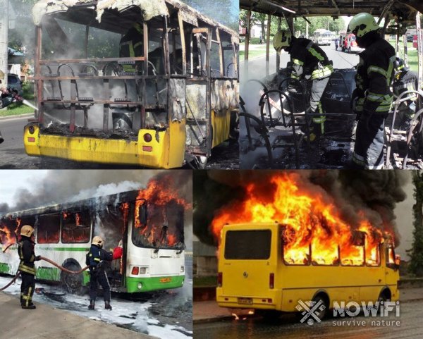 Действия при пожаре в автобусе