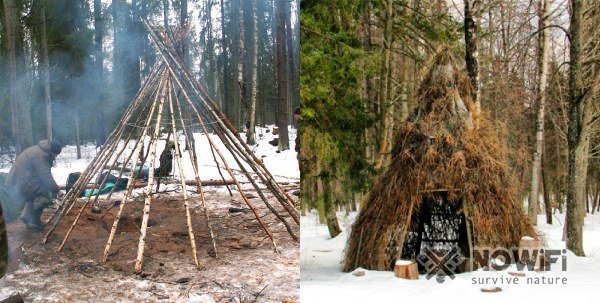 Как построить домик в лесу зимой