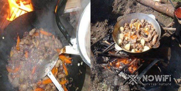 Как приготовить зайца в казане на огне
