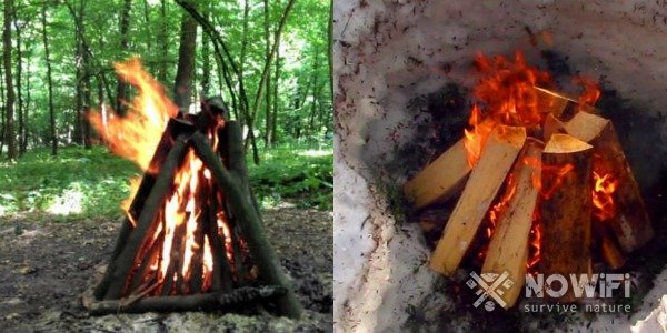 Как развести костер зимой в лесу
