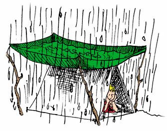 Установка палатки в дождь и на сильном ветру