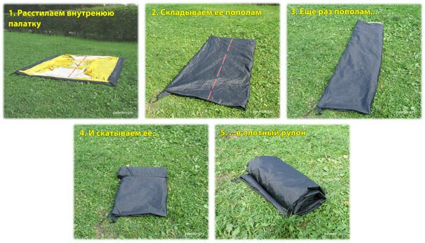 Разборка и упаковка палатки